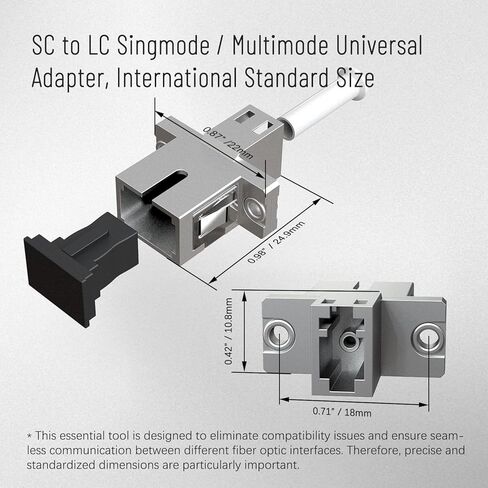 كابل محول الألياف الضوئية المزدوج ST إلى LC متعدد الأوضاع 62.5/125، محول دونجل موصل هجين، محول نقل متبادل عبر الإنترنت من ذكر إلى أنثى - 1 قدم. in Kuwait