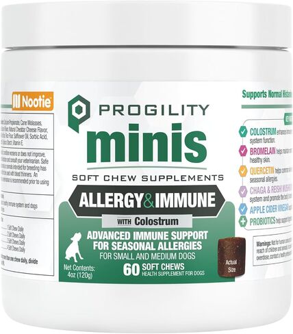 Nootie Progility Allergy Relief Supplement, Itch Relief Supplement for Dogs, 90 Soft Chews per Container in Kuwait