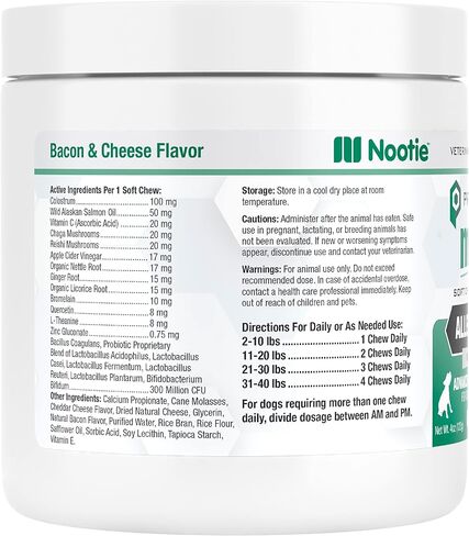 Nootie Progility Allergy Relief Supplement, Itch Relief Supplement for Dogs, 90 Soft Chews per Container in Kuwait