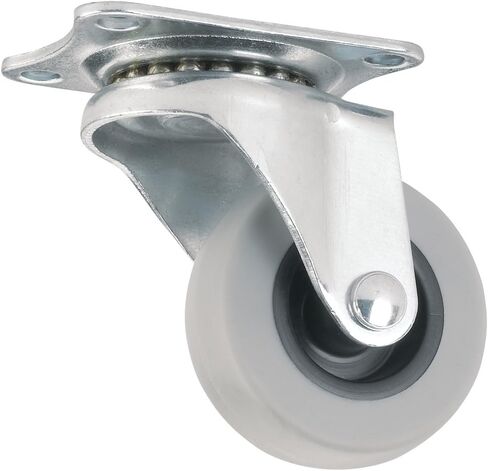Titan 3" Thermoplastic Rubber (TPR) Swivel Plate Threaded Stem Caster w/Brake, 110-lb. Capacity, Gray in Saudi Arabia