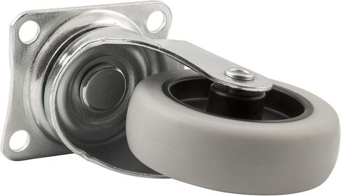 Titan 3" Thermoplastic Rubber (TPR) Swivel Plate Threaded Stem Caster w/Brake, 110-lb. Capacity, Gray in Saudi Arabia