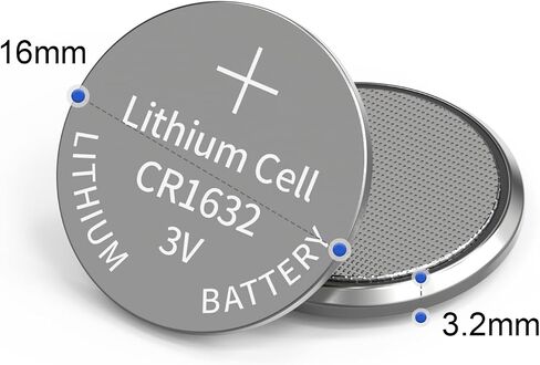 CR 1632 Lithium Battery CR1632 Battery 3V for Car Key Fob Alarm Sensors Fan Remote 10 Count (Pack of 1) in Kuwait