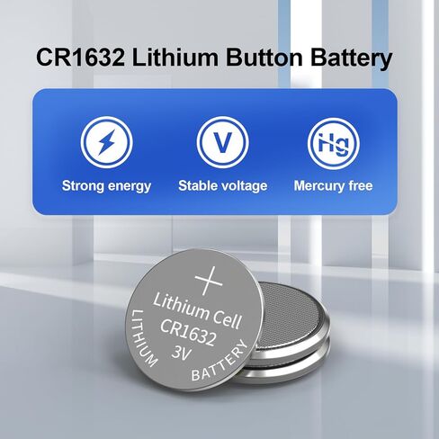 CR 1632 Lithium Battery CR1632 Battery 3V for Car Key Fob Alarm Sensors Fan Remote 10 Count (Pack of 1) in Kuwait