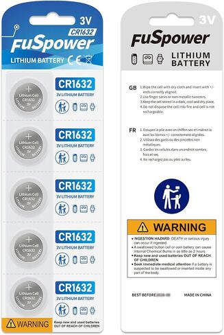 CR 1632 Lithium Battery CR1632 Battery 3V for Car Key Fob Alarm Sensors Fan Remote 10 Count (Pack of 1) in Kuwait
