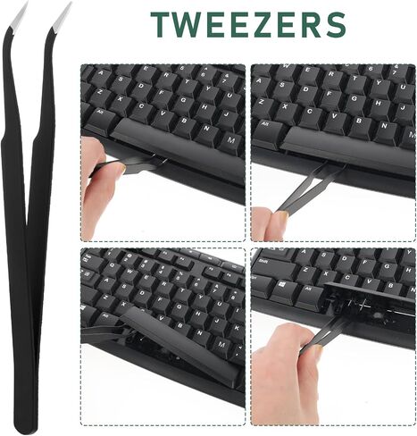 Keyboard Switch Puller, 7 Pcs Keyboard Switch Lube Kit Key Extractor Kit with Switch Opener, Keycap Puller, Lube Brushes,Tweezers for Mechanical Keyboard Electronic Component Removing Fixing Cleaning in Saudi Arabia