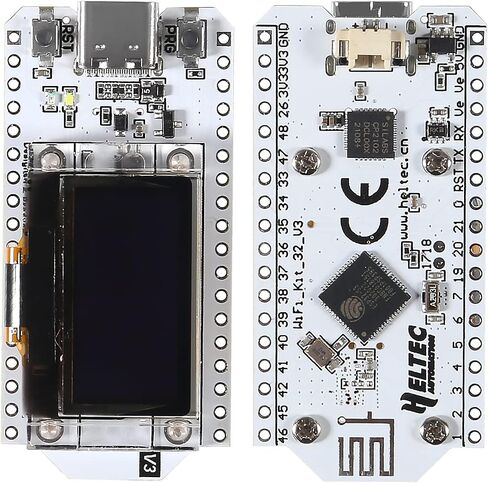 AITRIP مجموعتان 915 ميجا هرتز ESP32 Lora V3 WiFi + BLE لوحة تطوير SX1262 Type-C Lora Kit 0.96 بوصة شاشة OLED ESP32-S3 ثنائي النواة مع حافظة واقية متوافقة مع Arduino NodeMCU in Saudi Arabia