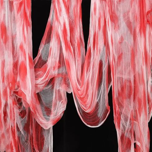 600 بوصة × 85 بوصة قماش الدم المخيف للهالوين، شاش مخيف مخيف، قماش الدم الأحمر لنافذة المنزل المسكون، ساحة الحفلات، ديكور داخلي وخارجي (600 بوصة × 85 بوصة) in Kuwait