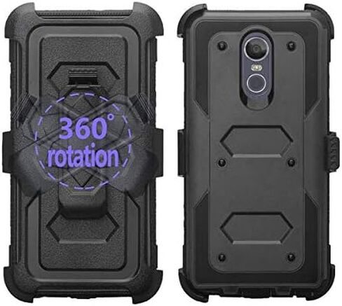Galaxy Wireless Case for LG Stylo 5/LG Stylo 5 Plus Case,Rugged Series with Built-in [Screen Protector] Heavy Duty Full-Body Rugged Holster Cover Case [Belt Swivel Clip][Kickstand] - Black in Saudi Arabia