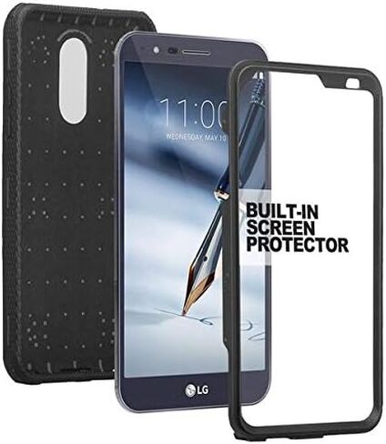 Galaxy Wireless Case for LG Stylo 5/LG Stylo 5 Plus Case,Rugged Series with Built-in [Screen Protector] Heavy Duty Full-Body Rugged Holster Cover Case [Belt Swivel Clip][Kickstand] - Black in Saudi Arabia