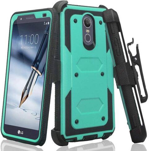 Galaxy Wireless Case for LG Stylo 5/LG Stylo 5 Plus Case,Rugged Series with Built-in [Screen Protector] Heavy Duty Full-Body Rugged Holster Cover Case [Belt Swivel Clip][Kickstand] - Black in Saudi Arabia