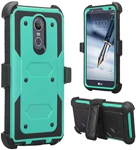 Galaxy Wireless Case for LG Stylo 5/LG Stylo 5 Plus Case,Rugged Series with Built-in [Screen Protector] Heavy Duty Full-Body Rugged Holster Cover Case [Belt Swivel Clip][Kickstand] - Black in Saudi Arabia