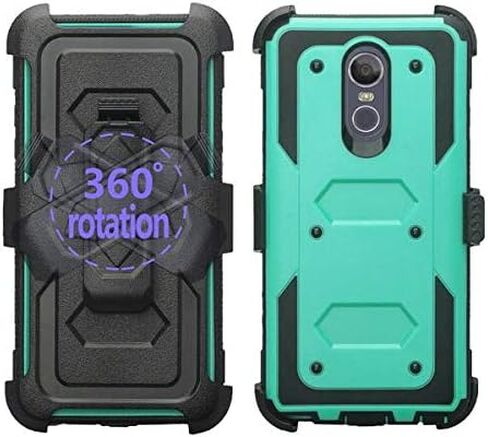 Galaxy Wireless Case for LG Stylo 5/LG Stylo 5 Plus Case,Rugged Series with Built-in [Screen Protector] Heavy Duty Full-Body Rugged Holster Cover Case [Belt Swivel Clip][Kickstand] - Black in Saudi Arabia