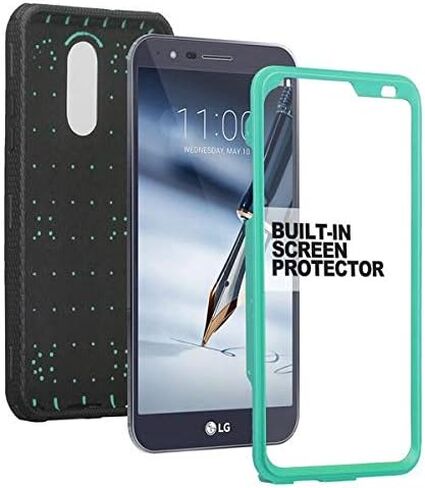 Galaxy Wireless Case for LG Stylo 5/LG Stylo 5 Plus Case,Rugged Series with Built-in [Screen Protector] Heavy Duty Full-Body Rugged Holster Cover Case [Belt Swivel Clip][Kickstand] - Black in Saudi Arabia