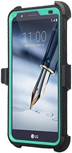 Galaxy Wireless Case for LG Stylo 5/LG Stylo 5 Plus Case,Rugged Series with Built-in [Screen Protector] Heavy Duty Full-Body Rugged Holster Cover Case [Belt Swivel Clip][Kickstand] - Black in Saudi Arabia