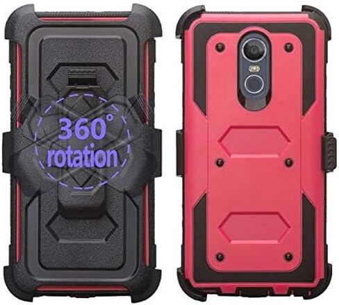 حافظة Galaxy Wireless لهاتف LG Stylo 5/LG Stylo 5 Plus، سلسلة متينة مع [واقي شاشة] مدمج [واقي شاشة] غطاء متين لكامل الجسم [مشبك حزام دوار] [مسند] - أسود in Kuwait