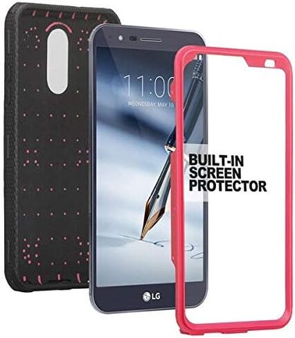 حافظة Galaxy Wireless لهاتف LG Stylo 5/LG Stylo 5 Plus، سلسلة متينة مع [واقي شاشة] مدمج [واقي شاشة] غطاء متين لكامل الجسم [مشبك حزام دوار] [مسند] - أسود in Kuwait