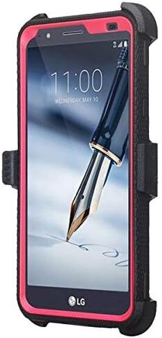 حافظة Galaxy Wireless لهاتف LG Stylo 5/LG Stylo 5 Plus، سلسلة متينة مع [واقي شاشة] مدمج [واقي شاشة] غطاء متين لكامل الجسم [مشبك حزام دوار] [مسند] - أسود in Kuwait