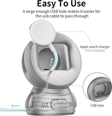 Charging Stand Compatible with Apple Watch Series 9/SE2/8/7/6/SE/5/4/3/2/1 (45mm, 44mm, 42mm, 41mm, 40mm, 38mm),Astronauts iWatch Charging Dock,Supports Nightstand Mode (Black) in Saudi Arabia
