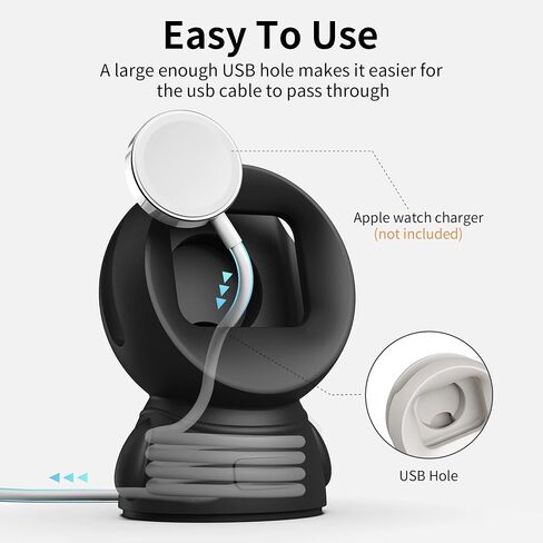 Charging Stand Compatible with Apple Watch Series 9/SE2/8/7/6/SE/5/4/3/2/1 (45mm, 44mm, 42mm, 41mm, 40mm, 38mm),Astronauts iWatch Charging Dock,Supports Nightstand Mode (Black) in Saudi Arabia