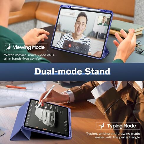 MoKo for iPad Air 13 Inch M2 Case 2024/ iPad Pro 12.9 Case (6th/5th Gen 2022/2021) with Pen Holder, Smart Protective Cover for iPad Air 13 inch with Back Trifold Stand, Auto Wake/Sleep, Navy Blue in Saudi Arabia