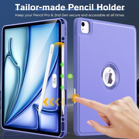 MoKo for iPad Air 13 Inch M2 Case 2024/ iPad Pro 12.9 Case (6th/5th Gen 2022/2021) with Pen Holder, Smart Protective Cover for iPad Air 13 inch with Back Trifold Stand, Auto Wake/Sleep, Navy Blue in Saudi Arabia