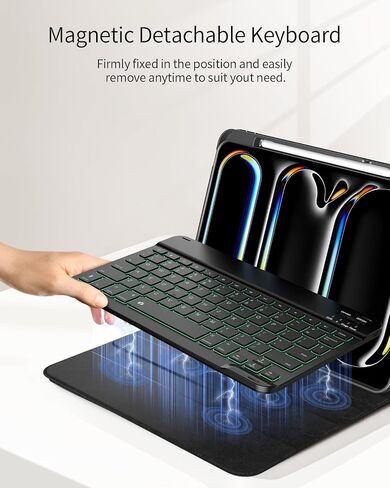 TiMOVO Keyboard Case with Pen Slot for iPad Pro 11 Inch M4 (2024), iPad Pro 11 inch Keyboard Case with Backlight, Magnetic Detachable Keyboard for iPad Pro 11 Inch (A2837/A3006), Space Gray in Saudi Arabia