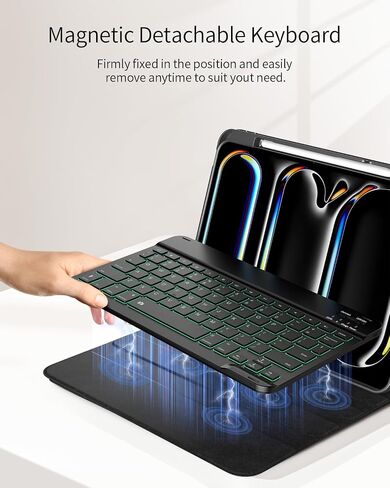 TiMOVO Keyboard Case with Pen Slot for iPad Pro 11 Inch M4 (2024), iPad Pro 11 inch Keyboard Case with Backlight, Magnetic Detachable Keyboard for iPad Pro 11 Inch (A2837/A3006), Space Gray in Saudi Arabia