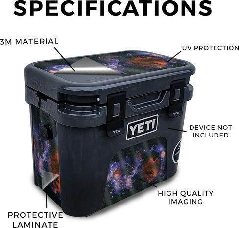 Carbon Fiber Skin Compatible with Yeti Roadie 15 Hard Cooler - Yellow Marble End - Premium 3M Vinyl Protective Wrap Decal Cover - Easy to Apply | Crafted in The USA by MightySkins in Kuwait