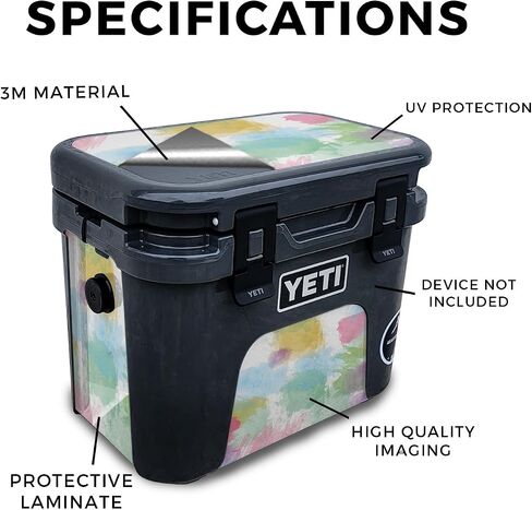 Skin Compatible with Yeti Roadie 15 Hard Cooler - Watercolor White - Premium 3M Vinyl Protective Wrap Decal Cover - Easy to Apply | Crafted in The USA by MightySkins in Saudi Arabia