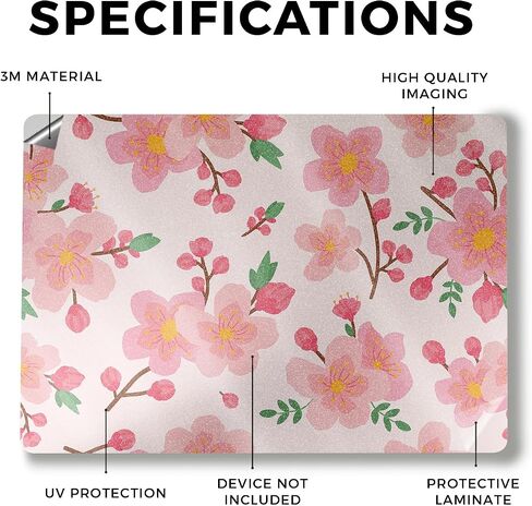 Glossy Glitter Laptop Skin Compatible with Surface Laptop 7 15" (2024) - Lilies in Bloom - Premium 3M Vinyl Protective Wrap Decal Cover - Easy to Apply | Crafted in The USA by MightySkins in Kuwait
