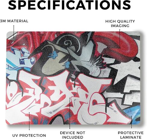 Glossy Glitter Laptop Skin Compatible with Surface Laptop 7 15" (2024) - Graffiti Mash Up - Premium 3M Vinyl Protective Wrap Decal Cover - Easy to Apply | Crafted in The USA by MightySkins in Saudi Arabia