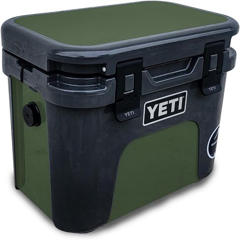 Carbon Fiber Skin Compatible with Yeti Roadie 15 Hard Cooler - Solid Orange - Premium 3M Vinyl Protective Wrap Decal Cover - Easy to Apply | Crafted in The USA by MightySkins in Saudi Arabia