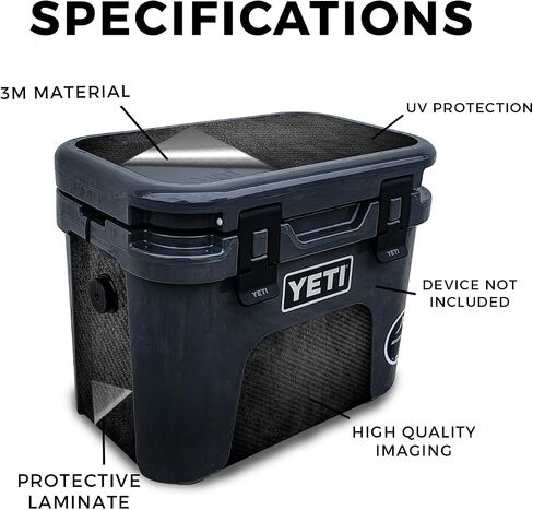Carbon Fiber Skin Compatible with Yeti Roadie 15 Hard Cooler - Solid Orange - Premium 3M Vinyl Protective Wrap Decal Cover - Easy to Apply | Crafted in The USA by MightySkins in Saudi Arabia