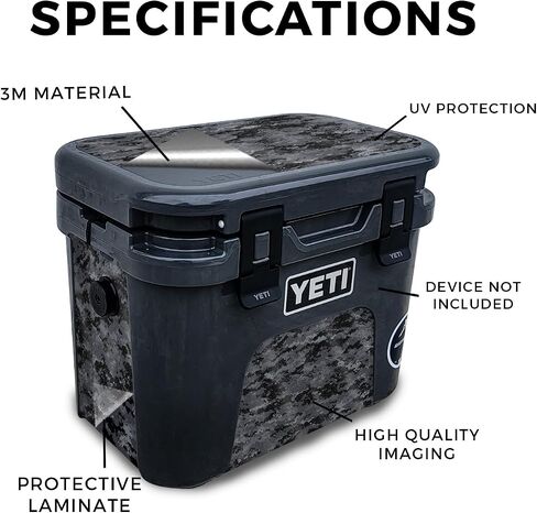 Carbon Fiber Skin Compatible with Yeti Roadie 15 Hard Cooler - Solid Orange - Premium 3M Vinyl Protective Wrap Decal Cover - Easy to Apply | Crafted in The USA by MightySkins in Saudi Arabia