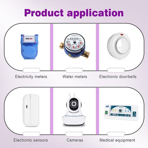 PKCELL 12-Pack ER14505 Battery 2400mAh 3.6V AA Lithium Battery Li-SOCL₂ Non-Rechargeable Battery for Temperature Sensor Home Alarm in Kuwait