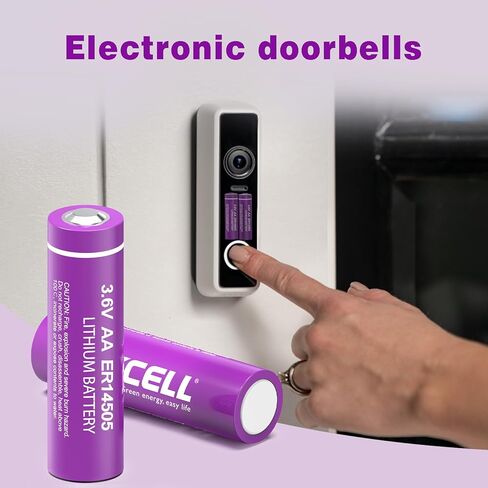 PKCELL 12-Pack ER14505 Battery 2400mAh 3.6V AA Lithium Battery Li-SOCL₂ Non-Rechargeable Battery for Temperature Sensor Home Alarm in Kuwait