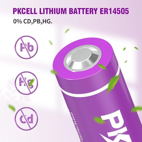 PKCELL 12-Pack ER14505 Battery 2400mAh 3.6V AA Lithium Battery Li-SOCL₂ Non-Rechargeable Battery for Temperature Sensor Home Alarm in Kuwait