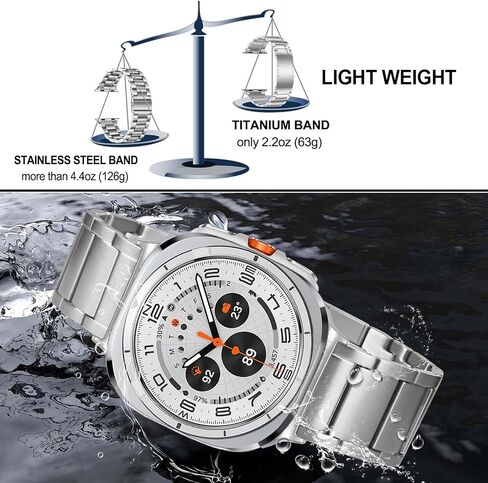 سوار تيتانيوم من TRUMiRR لساعة Galaxy Watch Ultra 47 مم، حزام ساعة بنقرة واحدة وبدون فجوة حزام إبزيم مدمج لساعة Samsung Galaxy Watch Ultra 47 مم (2024) in Saudi Arabia