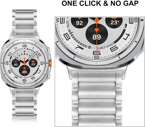 سوار تيتانيوم من TRUMiRR لساعة Galaxy Watch Ultra 47 مم، حزام ساعة بنقرة واحدة وبدون فجوة حزام إبزيم مدمج لساعة Samsung Galaxy Watch Ultra 47 مم (2024) in Saudi Arabia