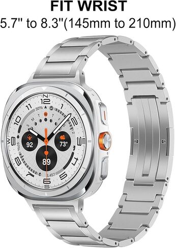 سوار تيتانيوم من TRUMiRR لساعة Galaxy Watch Ultra 47 مم، حزام ساعة بنقرة واحدة وبدون فجوة حزام إبزيم مدمج لساعة Samsung Galaxy Watch Ultra 47 مم (2024) in Saudi Arabia