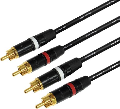زوج كابل Canare بطول 3.5 قدم RCA - كابل توصيل الصوت GS-6 وموصلات RCA الذهبية من Neutrik-Rean NYS - مصنوع خصيصًا من أفضل الكابلات في العالم in Saudi Arabia