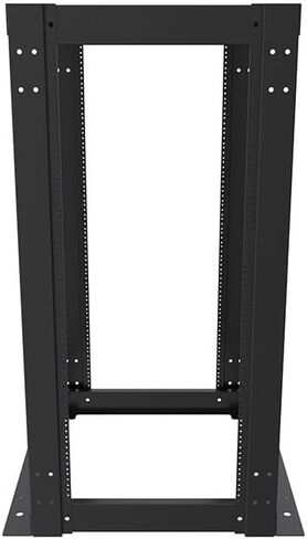 NavePoint 25U عرض 23 بوصة حامل إطار مفتوح بأربعة أعمدة مع مترابطة لمعدات 19 بوصة، رف الخادم بسعة وزن 881 رطل، حامل على الأرض، علامات RU in Kuwait