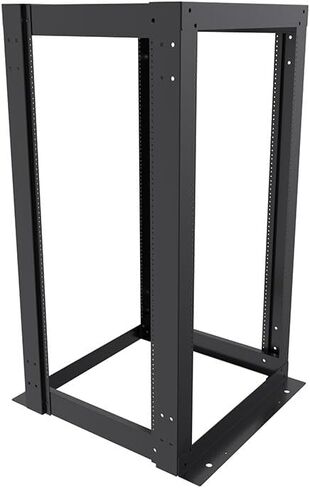 NavePoint 25U عرض 23 بوصة حامل إطار مفتوح بأربعة أعمدة مع مترابطة لمعدات 19 بوصة، رف الخادم بسعة وزن 881 رطل، حامل على الأرض، علامات RU in Kuwait