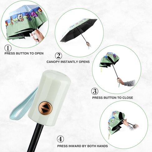 موريسو بيكسل كارتون مظلة جولف مظلة رياضية في الهواء الطلق مظلة مدمجة أوتوماتيكية مظلة سفر مقاومة للرياح للمطر والشمس للمراهقين والأطفال in Kuwait