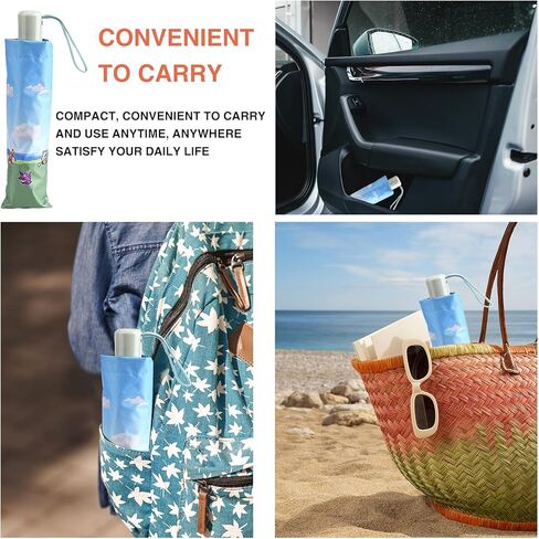 موريسو بيكسل كارتون مظلة جولف مظلة رياضية في الهواء الطلق مظلة مدمجة أوتوماتيكية مظلة سفر مقاومة للرياح للمطر والشمس للمراهقين والأطفال in Kuwait