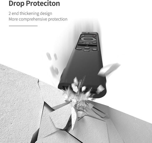 حافظة سيليكون واقية لجهاز Samsung Bn59-01388a/BN59-01385A غطاء سيليكون لجهاز التحكم عن بعد للتلفزيون الذكي متوافق مع Samsung BN59-01388A/TM2280E مع حبل (أسود) in Saudi Arabia