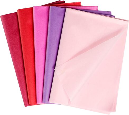 150 ورقة مناديل ورقية كبيرة لتغليف الهدايا مقاس 20 بوصة × 20 بوصة لتغليف الهدايا التي تصنعها بنفسك والحرف اليدوية وحفلات الزفاف وأعياد الميلاد (5 ألوان) in Kuwait