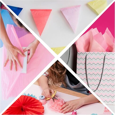 150 ورقة مناديل ورقية كبيرة لتغليف الهدايا مقاس 20 بوصة × 20 بوصة لتغليف الهدايا التي تصنعها بنفسك والحرف اليدوية وحفلات الزفاف وأعياد الميلاد (5 ألوان) in Kuwait