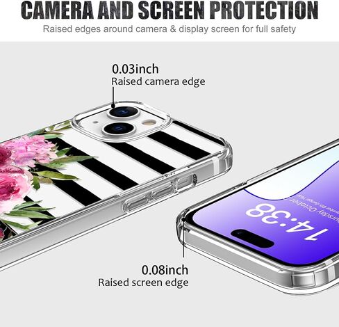 LUHOURI for iPhone 15 Plus Case with Screen Protector - Crystal Clear Durable Cover - Fashionable Designs for Women and Girls - Slim Fit Shockproof Protective Phone Case 6.7",Little Ghosts in Kuwait