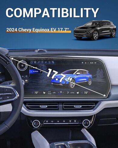 واقي شاشة 17.7 بوصة مضاد للوهج غير لامع 2026 Chevy Equinox EV لعام 2024 2025 2026 Chevy Equinox EV (1LT/2LT/3LT/2RS/3RS) غطاء شاشة لمس معلومات الترفيه لملحقات Equinox EV 2026 in Saudi Arabia